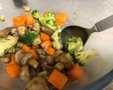 A picture of step 4 of Broccoli Carrot Mushroom Salad with Halloumi Cheese.