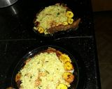 A picture of step 12 of Fried rice plantains and fried chicken.