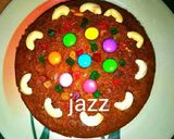 A picture of step 4 of Sooji/ rawa eggless cake.