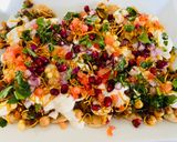 A picture of step 3 of Papadi chaat.