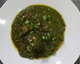 A picture of step 8 of Palak Gosht.
