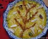 A picture of step 13 of Persian saffron rice pudding (Sholeh zard).
