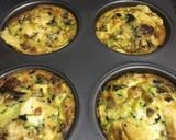 A picture of step 4 of Mini Crustless veggie quiches.