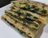 A picture of step 5 of Spinach corn quesadilla.