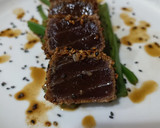 Foto del paso 7 de la receta: Tataki de atún, sobre spaghetti de judías verdes