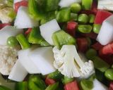 A picture of step 1 of Kolhapuri Mixed Veg Curry.