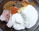 A picture of step 1 of Patiala Chicken.