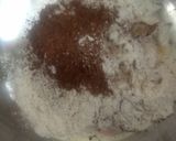 A picture of step 1 of Choco pancake topped with caramelized banana.