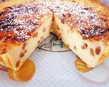 Une image de l'étape 5 de Tarte au flan rhum raisins.