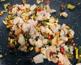 A picture of step 1 of Omrice or fried rice.