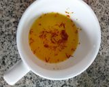 A picture of step 1 of Chia seed and rose water saffron drink.