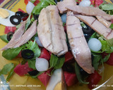 Foto del paso 4 de la receta: Ensalada de ventresca con gelatina de mejillones y tomate pimiento