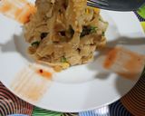 A picture of step 8 of Alfredo pasta.
