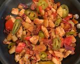 A picture of step 3 of Scrambled Eggs Southwestern Style.
