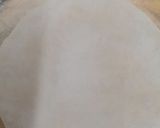 A picture of step 2 of Indian flatbread (chapati) using soy milk.