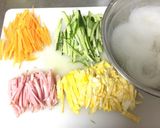 A picture of step 1 of Japanese Harusame Noodle Salad.