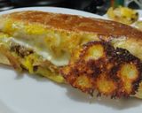 Foto del paso 7 de la receta: Sánduche🥯de pollo🍗y jamón🥓hawaiano🍍con queso🧀🥯🥪..