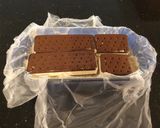 A picture of step 4 of Mocha Chip Ice Cream Sandwich Layer Cake.