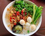 Hình bước làm 4 của món Cháo sườn hạt sen nấm 🍲