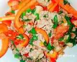 Hình bước làm 2 của món Thịt Bò Xào Ớt Chuông 🍚 🥄