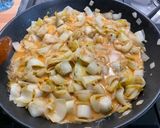 A picture of step 10 of Endive Gratin with Red Bell Peppers, Ham, Honey, and Curry.