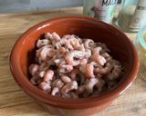 A picture of step 1 of Southport Potted Shrimps with Wild Samphire - Lancashire pub pots.