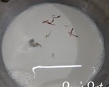 A picture of step 1 of Roohafza Chai/Rose Tea.