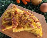 รูปขั้นตอนการทำที่ 7 ของ ไข่เจียวสเปน(Tortilla)🥚🥔🥕🍖#ปาร์ตี้ของว่าง