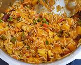 A picture of step 4 of Gujarati khada bhat.