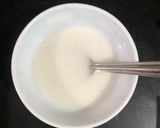 A picture of step 2 of Green onion soup with Mayo toast.