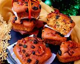 A picture of step 7 of Christmas Fruit Cake Muffins, Eggless.
