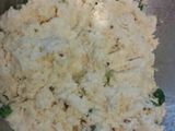 Arepitas de yuca con puerro y queso parmesano