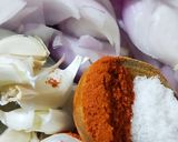 A picture of step 2 of Simple onion fry with mutton masala powder.