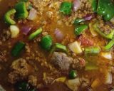 A picture of step 5 of Mutton Qeema, Green Bell Pepper And Onion.
