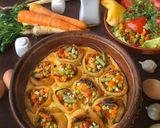 Zöldségfélével töltött paprika recept fázis 4 fotója