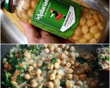 Foto del paso 5 de la receta Bacalao desmigado con garbanzos y espinacas