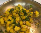 A picture of step 5 of Braised Potatoes with Spinach.
