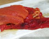 A picture of step 5 of Roasted red pepper and tomato salad.