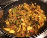 Une image de l'étape 2 de Courgette xxl farcie aux légumes,pancetta et beaufort.