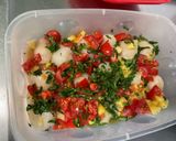 Une image de l'étape 8 de Noix de Saint Jacques aux tomates, ananas et coriandre.