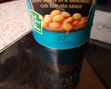 A picture of step 1 of Cheesey Beans.