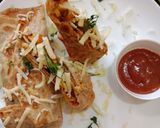 A picture of step 7 of Veggie Chapati wraps.