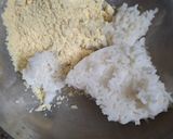 A picture of step 1 of Leftover rice and onion pakoda.
