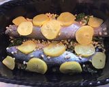 Une image de l'étape 10 de Truites aux oignons nouveaux,pignons de pin et citron confit.