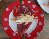 Hình bước làm 2 của món Bò cuộn rau củ phomai
