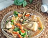 Gambar langkah 4 resipi Ayam kukus halia dan cendawan.
