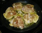 A picture of step 1 of Peach Whiskey BBQ chicken thighs (Ree Drummond's recipe).