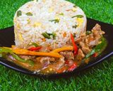 A picture of step 10 of White fried rice and shredded sauce.