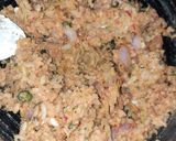 A picture of step 3 of Lauki pakore with leftover rice.