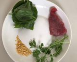 Hình bước làm 1 của món Cháo thịt bò đậu xanh rau mồng tơi cho bé (ăn dặm)